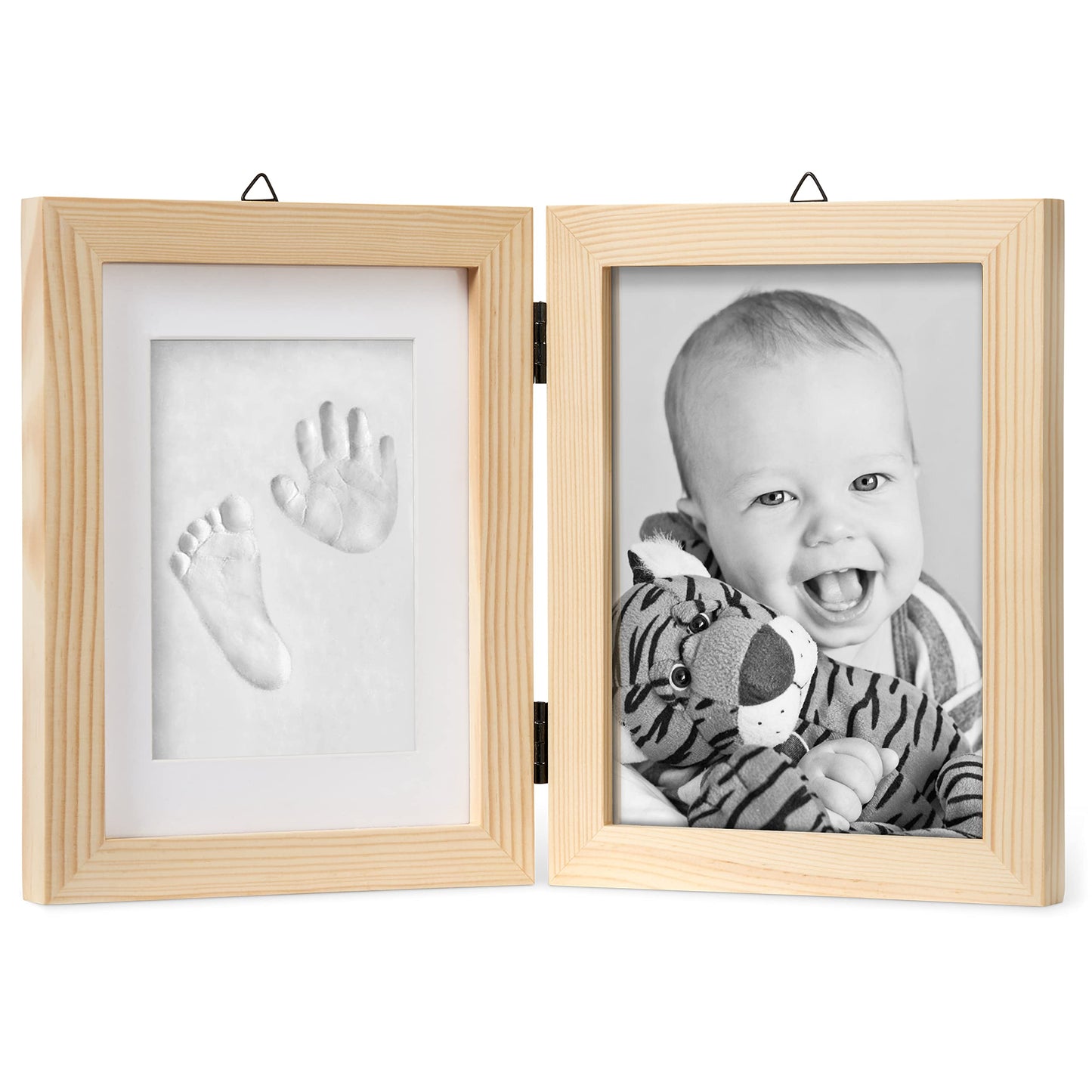 Chuckle Baby Hand And Footprint Kit With Hangers - Personalized Newborn Baby Gifts For Baby Boys, Baby Girls, Baby Registry, Nur
