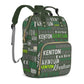 Perarts Custom Name Boy Baby Bags, Nylon Personalized Diaper Bag Backpack for Baby Boy Mom, Green, Large Capacity, Waterproof, M