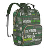 Perarts Custom Name Boy Baby Bags, Nylon Personalized Diaper Bag Backpack for Baby Boy Mom, Green, Large Capacity, Waterproof, M