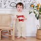 Ursobutegl Newborn Baby Boy Romper Jumpsuit Lover Boy Letter Embroidery Long Sleeve Bodysuit Sweatshirt Valentines Day Outfit (A