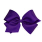 Wee Ones Girls' Classic Grosgrain Hair Bow With Plain Wrap Center On A Weestay Hair Clip, Handmade, King Sized Bow, Purple