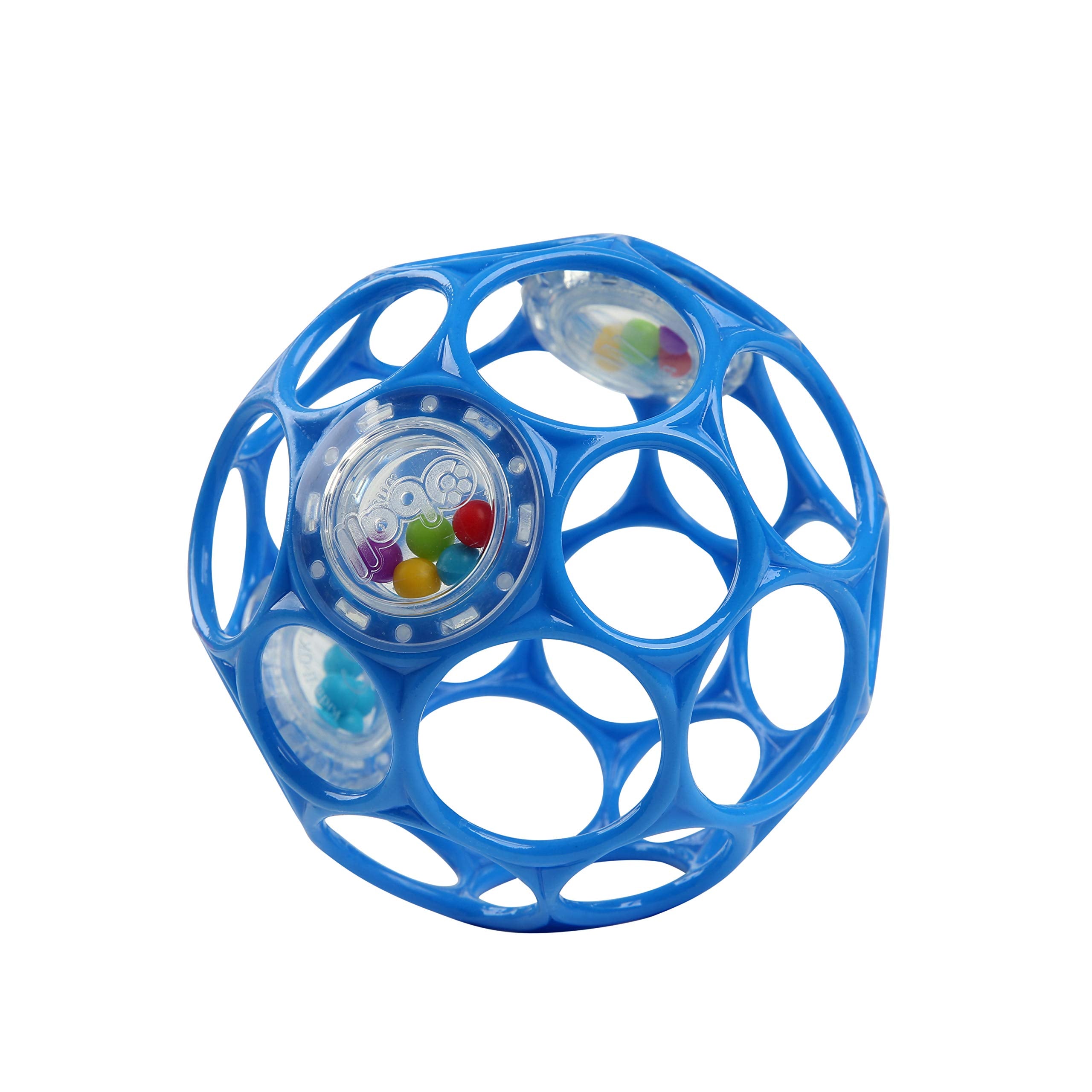 Bright Starts Oball Easy-Grasp Rattle BPA-Free Infant Toy in Blue, Age ...