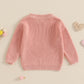 Nokpsedcb Baby Girl Cute Long Sleeve Heart Flowers Embroidery Oversized Sweater Toddler Valentine Outfit (Pink Love, 9-12 Months