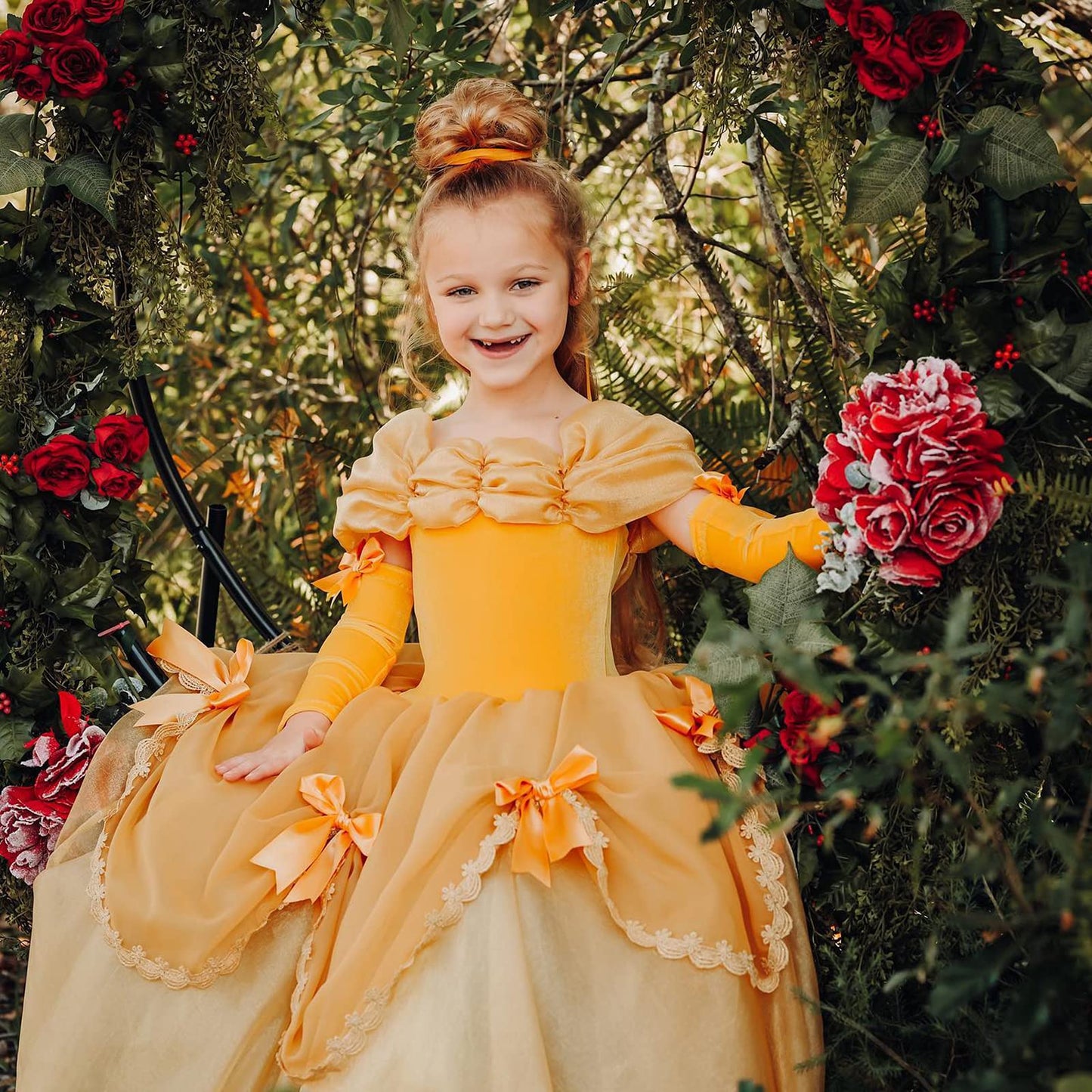 Cqdy Belle Princess Dress Costume Sleeveless Party Christmas Halloween, Yellow, 4-5T