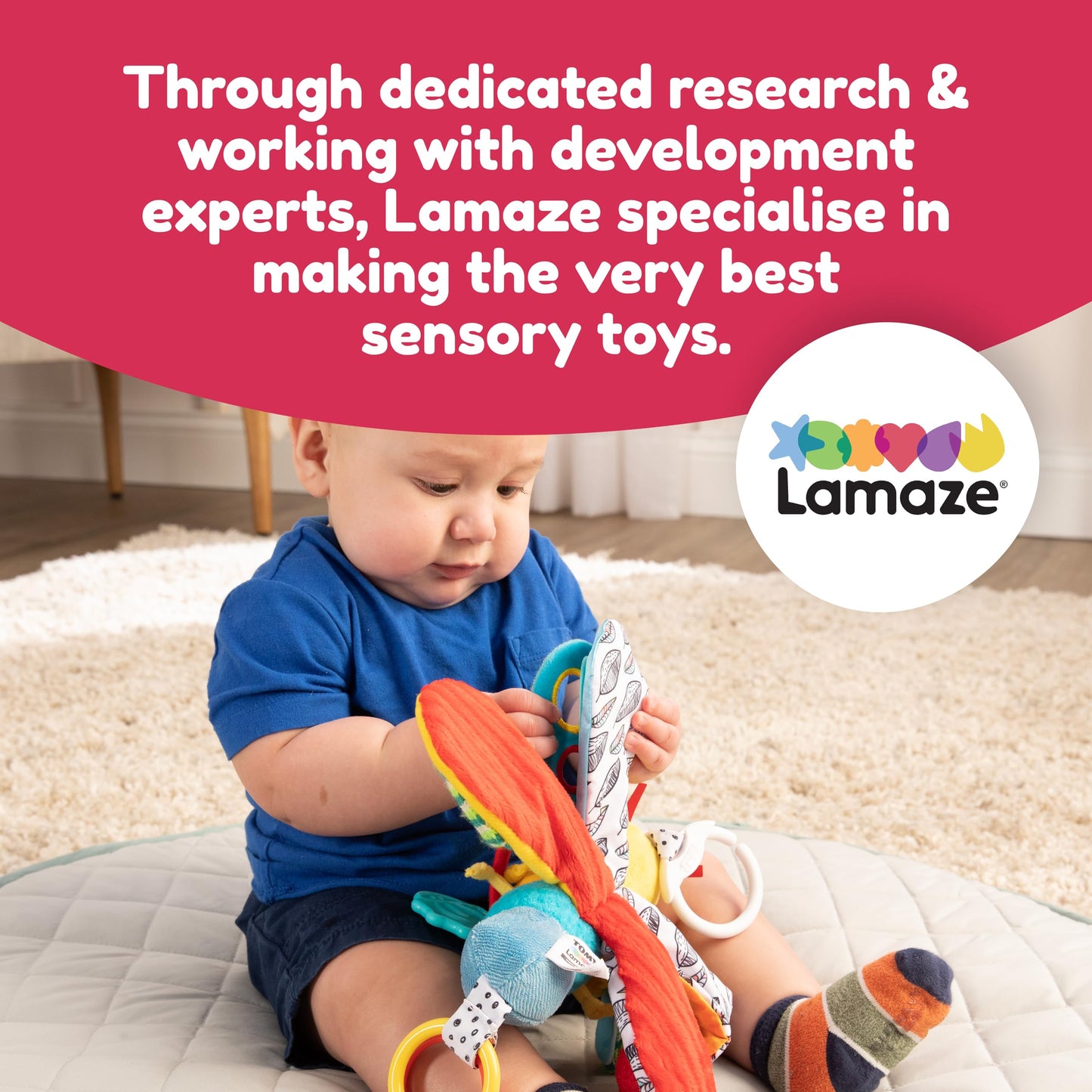 Lamaze Freddie the Firefly Clip On Car Seat and Stroller Toy - Soft Baby Hanging Toys - Baby Crinkle Toys with High Contrast Col
