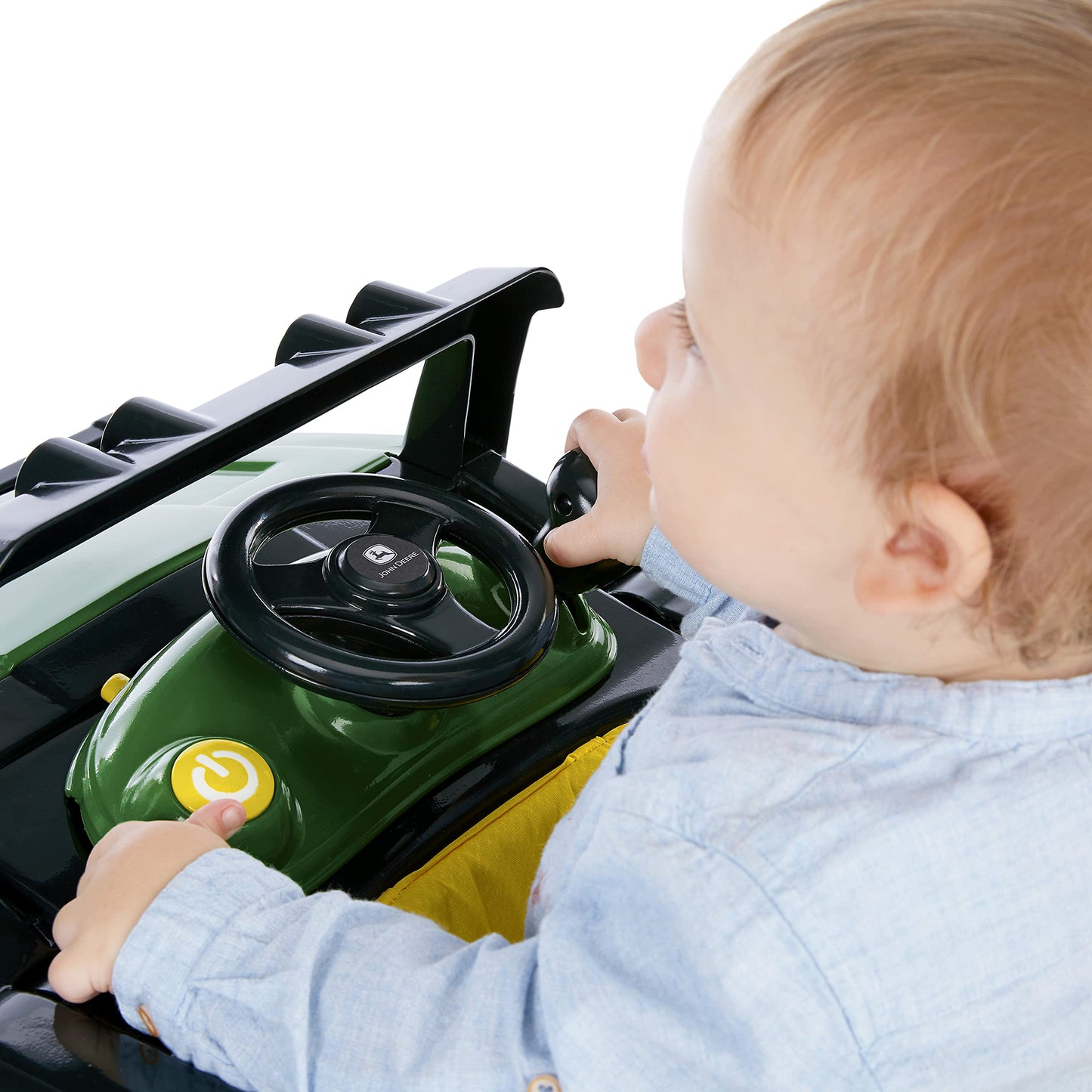 Bright Starts John Deere 4-in-1 Gator Green Baby Activity Center & Push Walker with Removable Interactive Steering Wheel Toy, 6