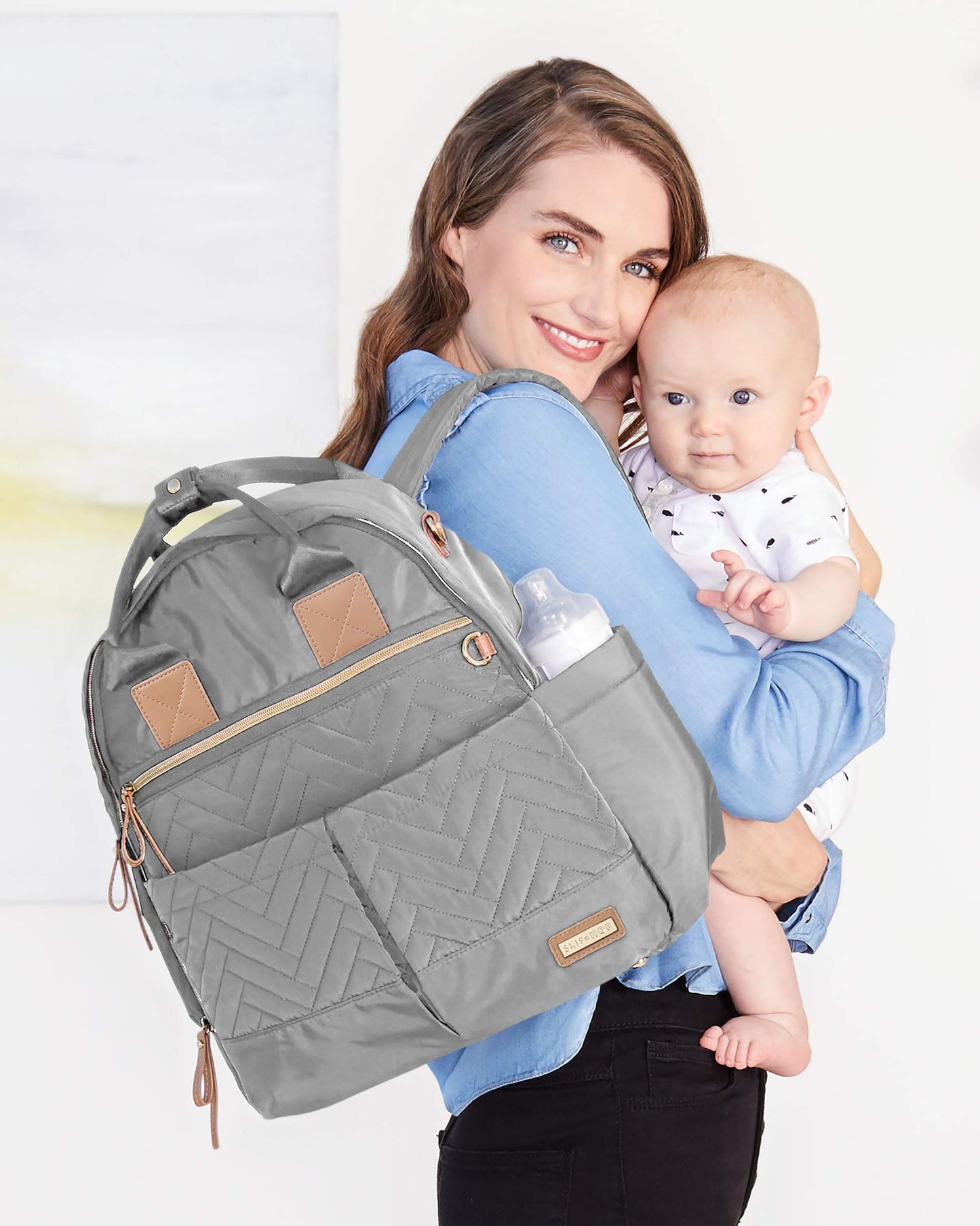 Skip Hop Diaper Bag Backpack: Suite 6-In-1 Diaper Backpack Set, Multi-Function Baby Travel Bag With Changing Pad, Stroller Strap