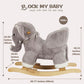 Rock My Baby Rocking Horse Elephant with Chair, Plush Stuffed Rocking Animals, Baby Rocker with Sweet Music, Animal Ride on for