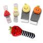 BABY K Rattle Socks & Wrist Rattles and Hand Rattle (Set C + Strawberry) - Newborn Toys for Baby Boy or Girl - Brain Development