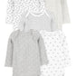 Simple Joys by Carters Unisex Babies Long-Sleeve Bodysuit, Pack of 5, Grey/White, 12 Months