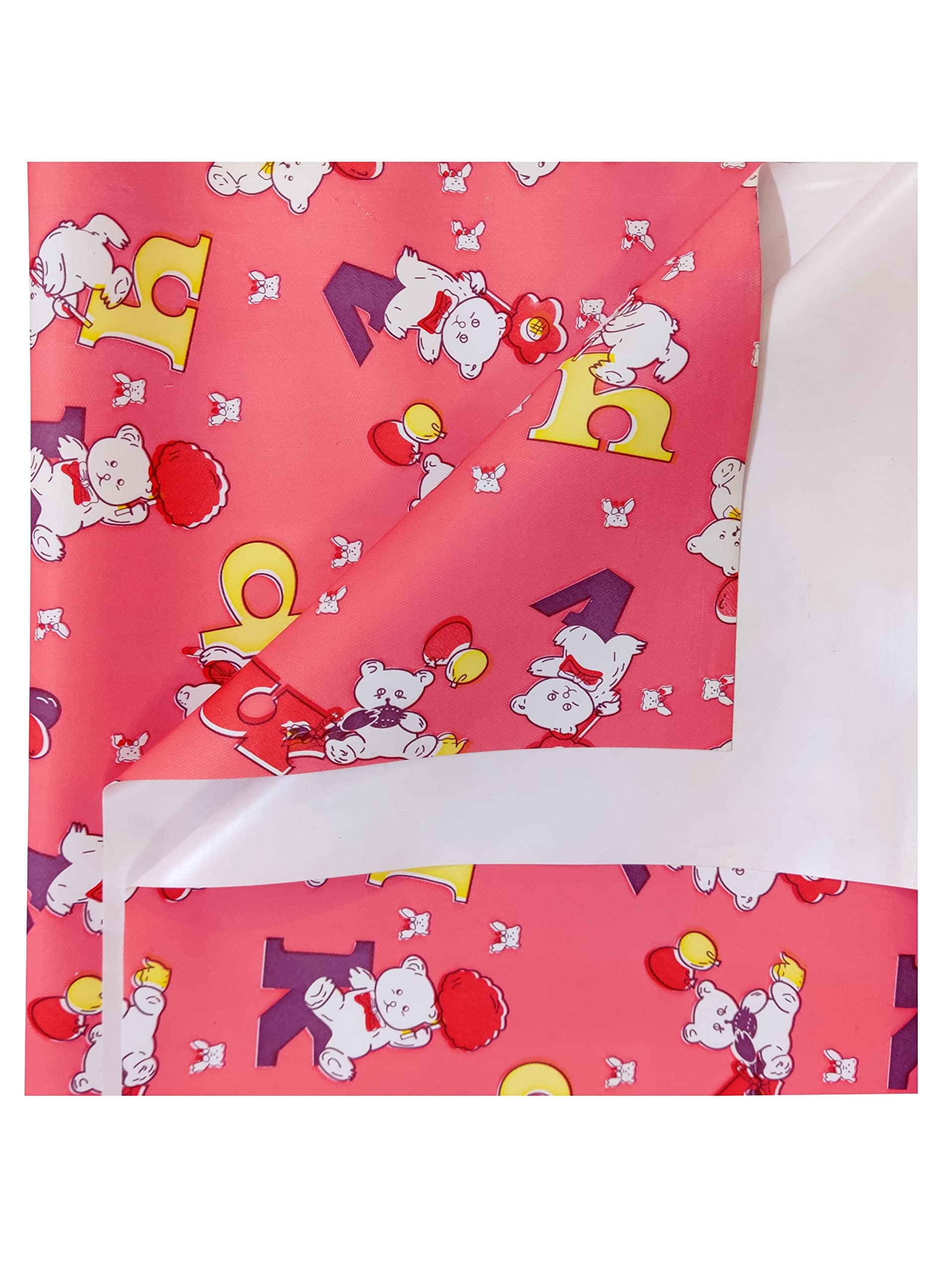 Pookie Plastic Sheet | Rubber Sheet For Babies | Bed Wetting Protector | 012 Months | 90 X 90 Cm (Alpha Pink)