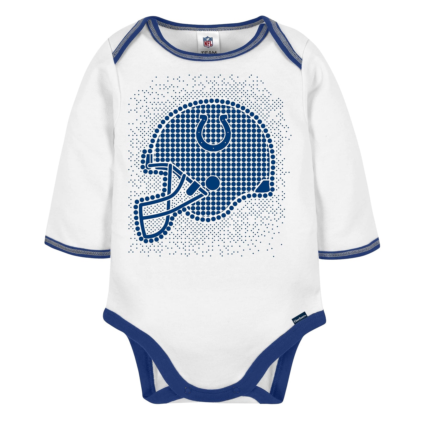 Gerber Nfl Baby Boys' 3Pc Bodysuit, Footed Pant, & Cap Set, Indianapolis Colts, 3-6 Months