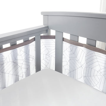 Breathablebaby Breathable Mesh Liner For Full-Size Cribs, Deluxe 4Mm Mesh, Woodland Leaves (Size 4Fs Covers 3 Or 4 Sides)