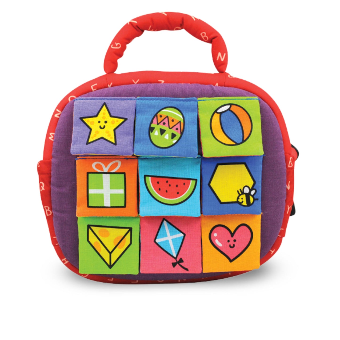 Melissa & Doug Ks Kids Take-Along Shape Sorter Baby Toy with 2-Sided Activity Bag and 9 Textured Shape Blocks Sensory Toys, Tra