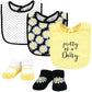 Hudson Baby Unisex Baby Cotton Bib And Sock Set, Pretty Daisy, One Size