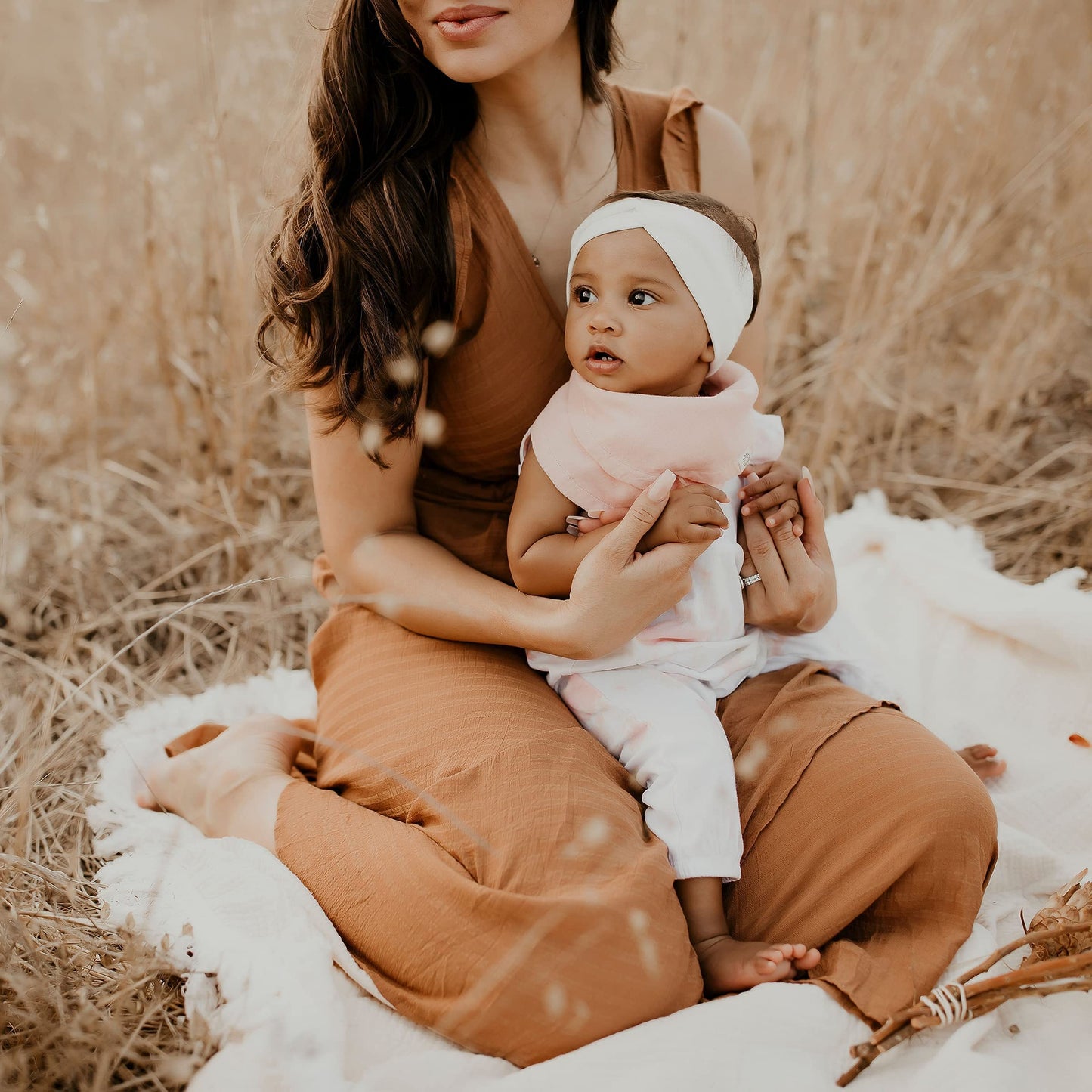 Kishu Baby Indi Infinity Scarf Bib - Fairtrade Gots Organic Muslin Drool Bib W/Snap