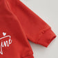 Infant Baby Girl Boy Valentine 'S Day Outfit Long Sleeve Crewneck Sweatshirt Pullover Tops Shirts Fall Winter Clothes (V-Red, 3-