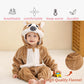 Michley Baby Gilrs Boys Romper With Hood Soft Flannel Halloween Animal Onesie Outfit 24-30 Months, Brown, Size 110