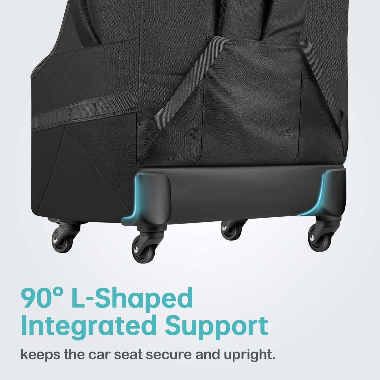 Yorepek Padded Car Seat Travel Bag For Airplane With Wheels,Heavy Duty Carseat Bags For Air Travel,Rolling Airport Gate Check Ba