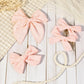 Deeka 4 Pcs Light Pink Cotton Linen Hair Bows 3 Styles 5' & 4' Handmade Hair Bow Set For Toddler Girls Alligator Hair Clips Kn