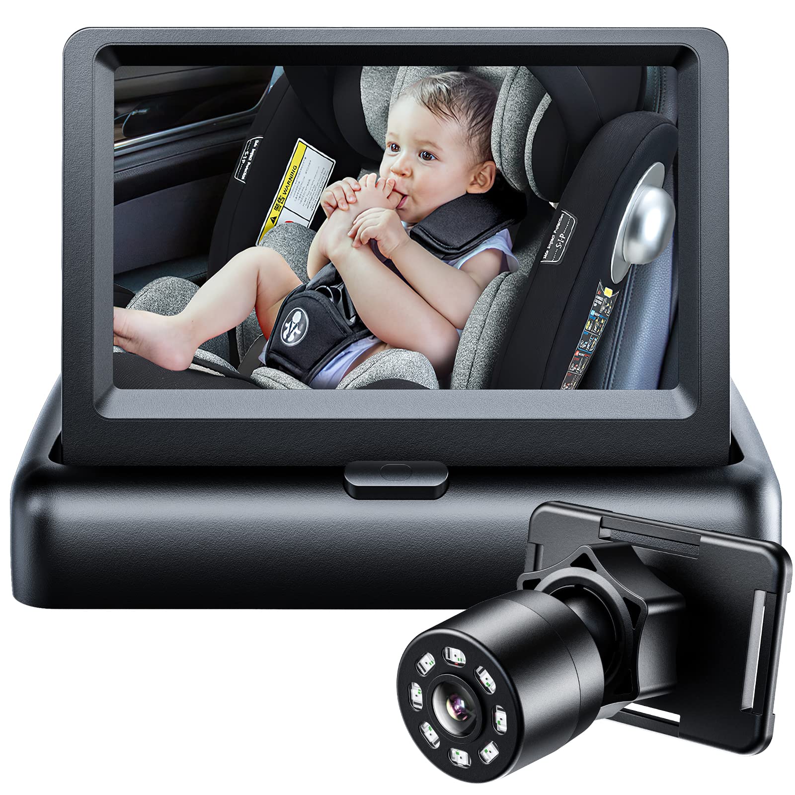 Itomoro Baby Car Mirror, View Infant In Rear Facing Seat With Wide Crystal Clear View,360 Rotation Plug And Play Easy Install Ba