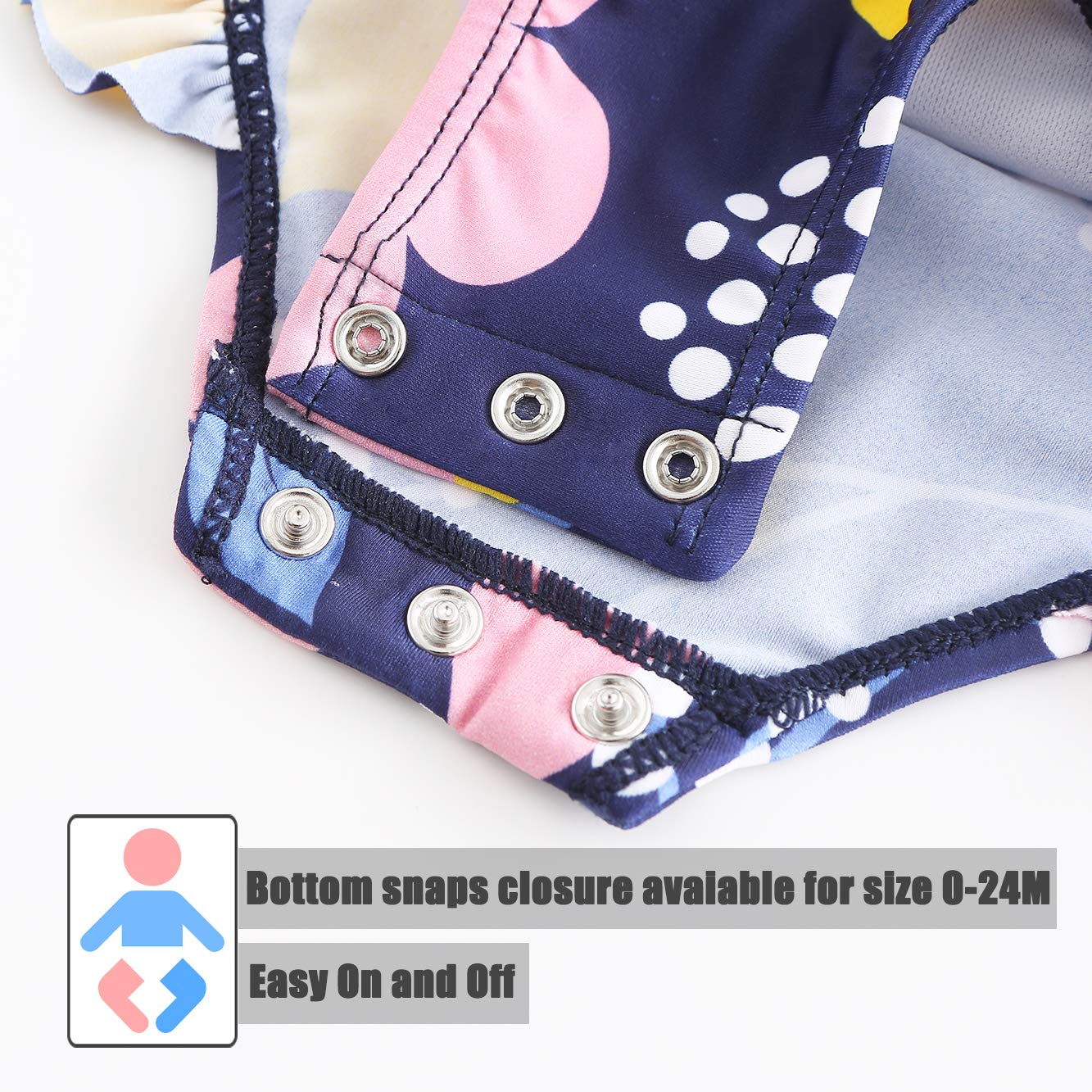 Baby Girls One Piece Swimsuits Long Sleeve Bathing Suits Upf 50+/Sun Protection Rash Guard Shirts 18-24 Month