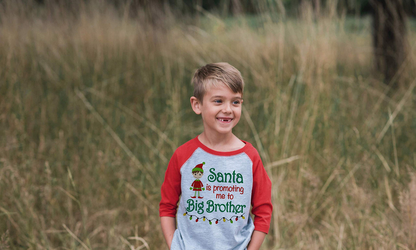 7 Ate 9 Apparel Kids Big Brother Christmas Raglan Shirt Red 18 Months