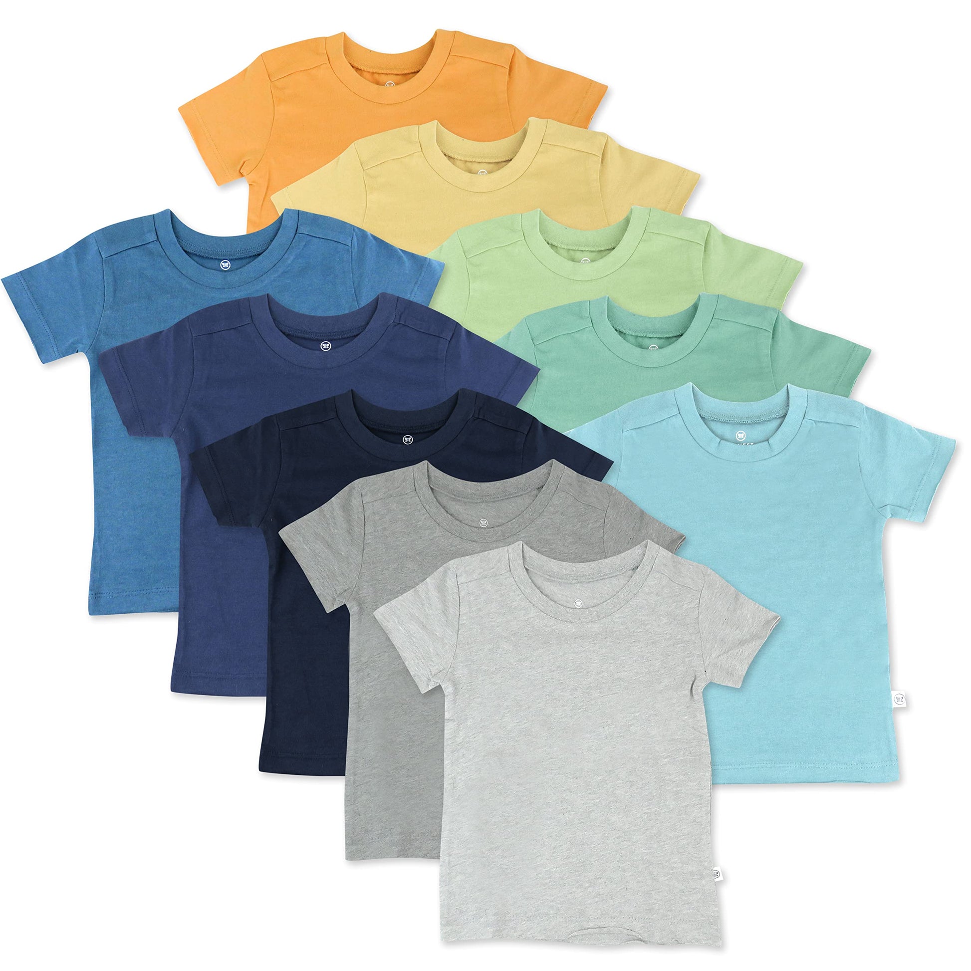 Honestbaby Unisex Baby Multipack Short Sleeve Tee 100% Organic Cotton Infant Toddler, Little Kids Boys, Girls, And T-Shirt Set,