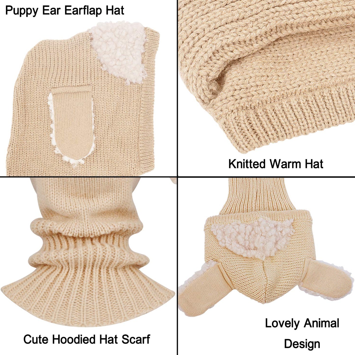 Bienvenu Toddler Hat Scarf Earflap Hoodie, Pink, One Size