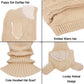 Bienvenu Kids Hat Winter Cold Weather Crochet Earmuff Beanie Hat Scarves Neck Warmer 1 Piece Set, Beige
