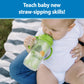 Dr. Brown'S Milestones Insulated Sippy Cup With Straw And Handles, Spill-Proof Tumbler With Lid, 2-Pack, Blue & Green, 10 Oz/300