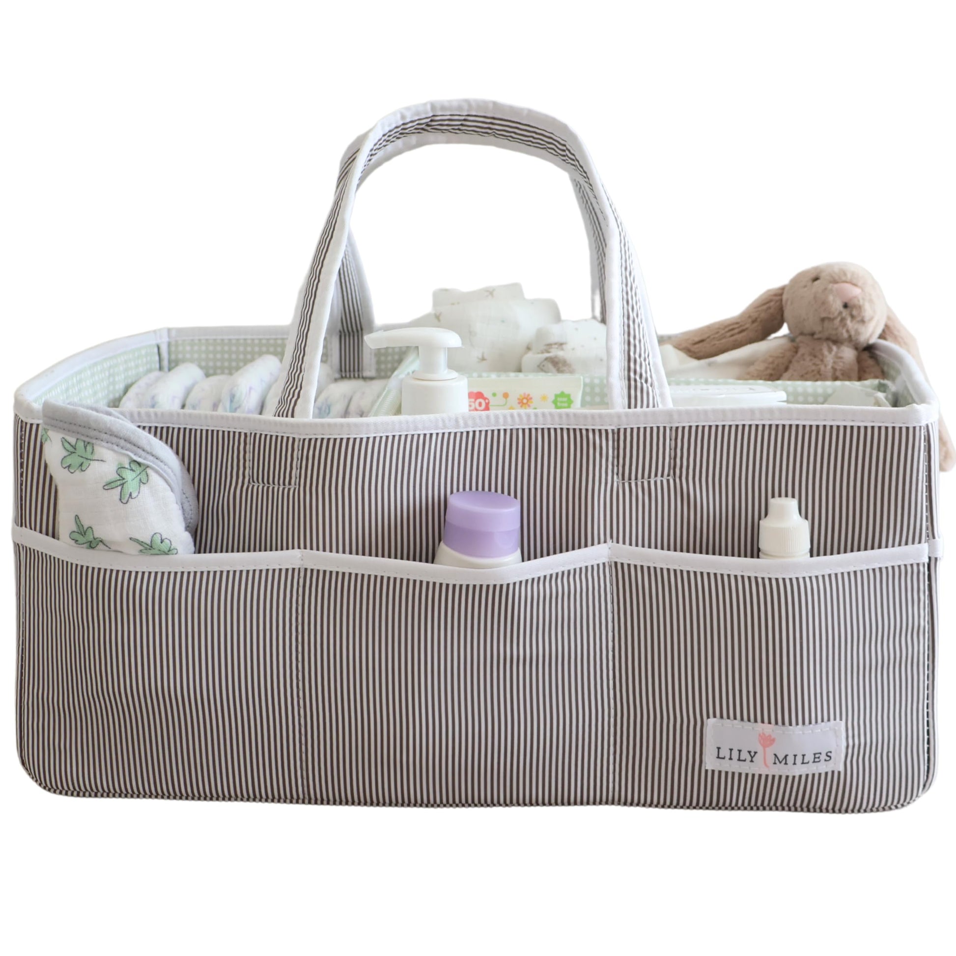 Lily Miles Baby Diaper Caddy - Organizer Tote For Infant Boy Or Girl - Baby Shower Basket - Nursery Must Haves - Registry Favori