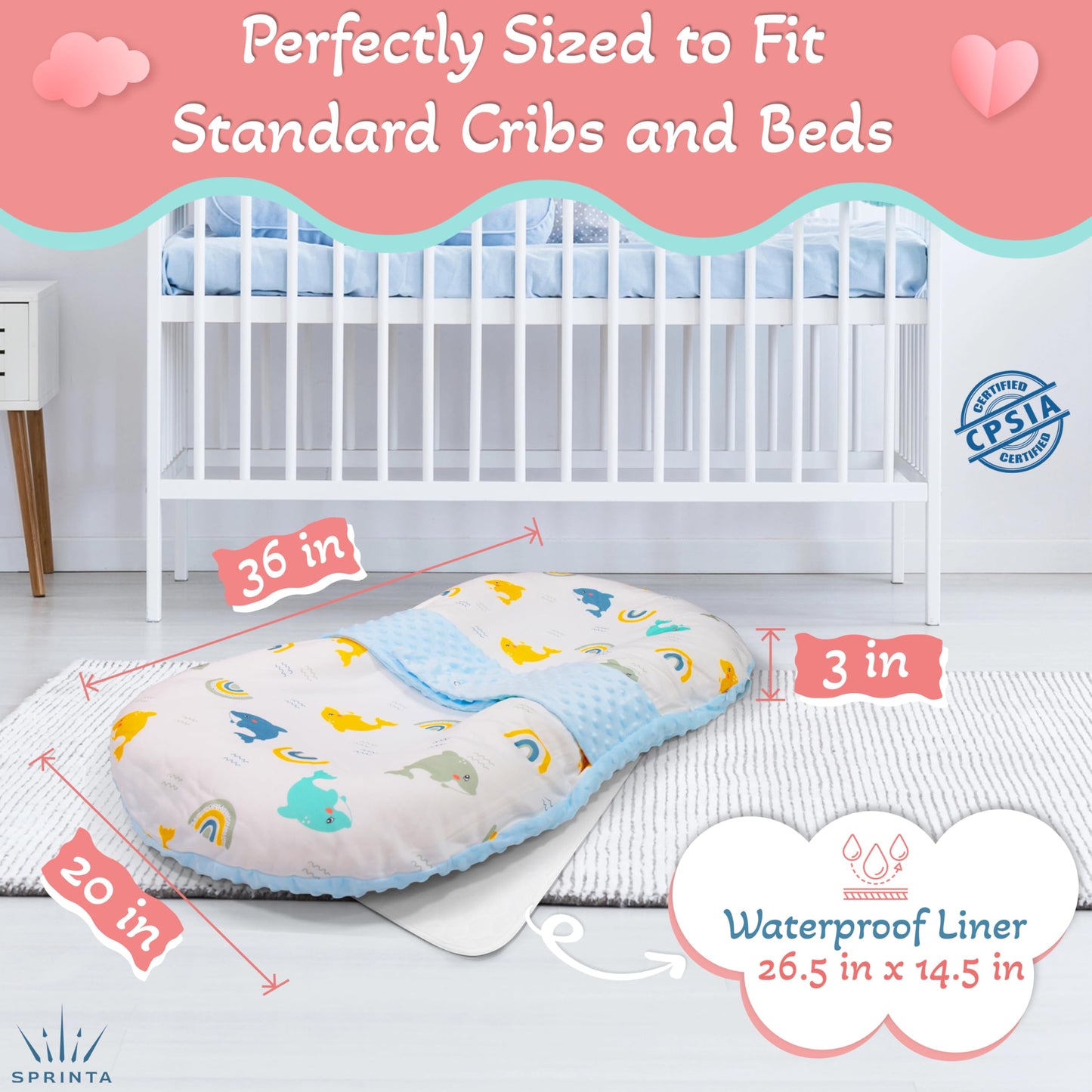 Baby Lounger For Newborns And Infants, Portable Co-Sleeping Bed With Pillow & Foot Rest - 100% Cotton, Snug, Travel-Friendly, Br