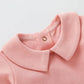 Pureborn Baby Girls Bodysuit Long Sleeve Cotton Peter Pan Collar Romper Spring Fall One-Piece Outfit Dusty Rose 9-12 Months