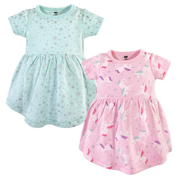 Hudson Baby Infant And Toddler Girl Cotton Dresses Magical Unicorn, 3-6 Months