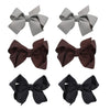 Small Solid Bow - Set of 6 (Black Brown Grey)