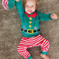 Aslaylme Baby Boy Christmas Outfit Xmas Clothes Elf Bodysuit (Green,18-24 Months)