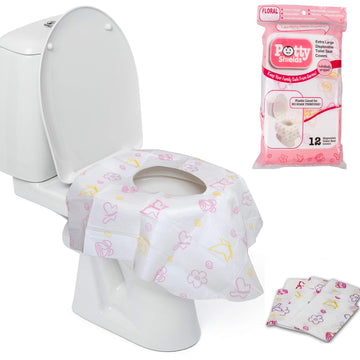 Disposable Toilet Seat Covers For Kids & Adults (12 Pack) - Germ Protect From Public Toilets - Waterproof, Individually-Wrapped,