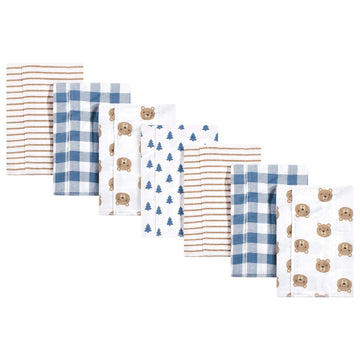 Hudson Baby Unisex Baby Cotton Flannel Burp Cloths, Little Bear, One Size
