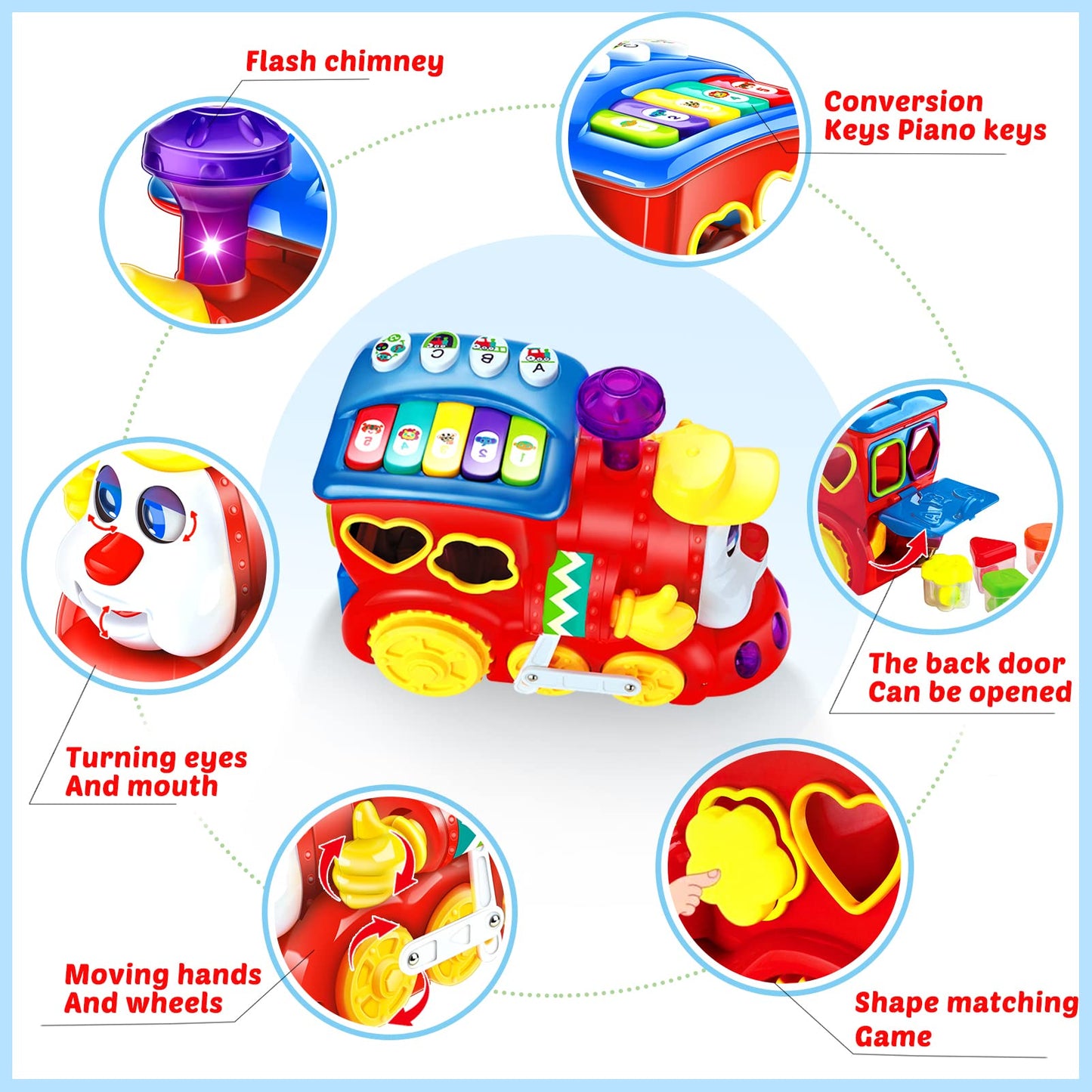 Baby Toys for 1 Year Old Boy Girl Gift Musical Train Baby Toys 6-12 12-18 Months,Early Educational Learning Montessori Kids Toys