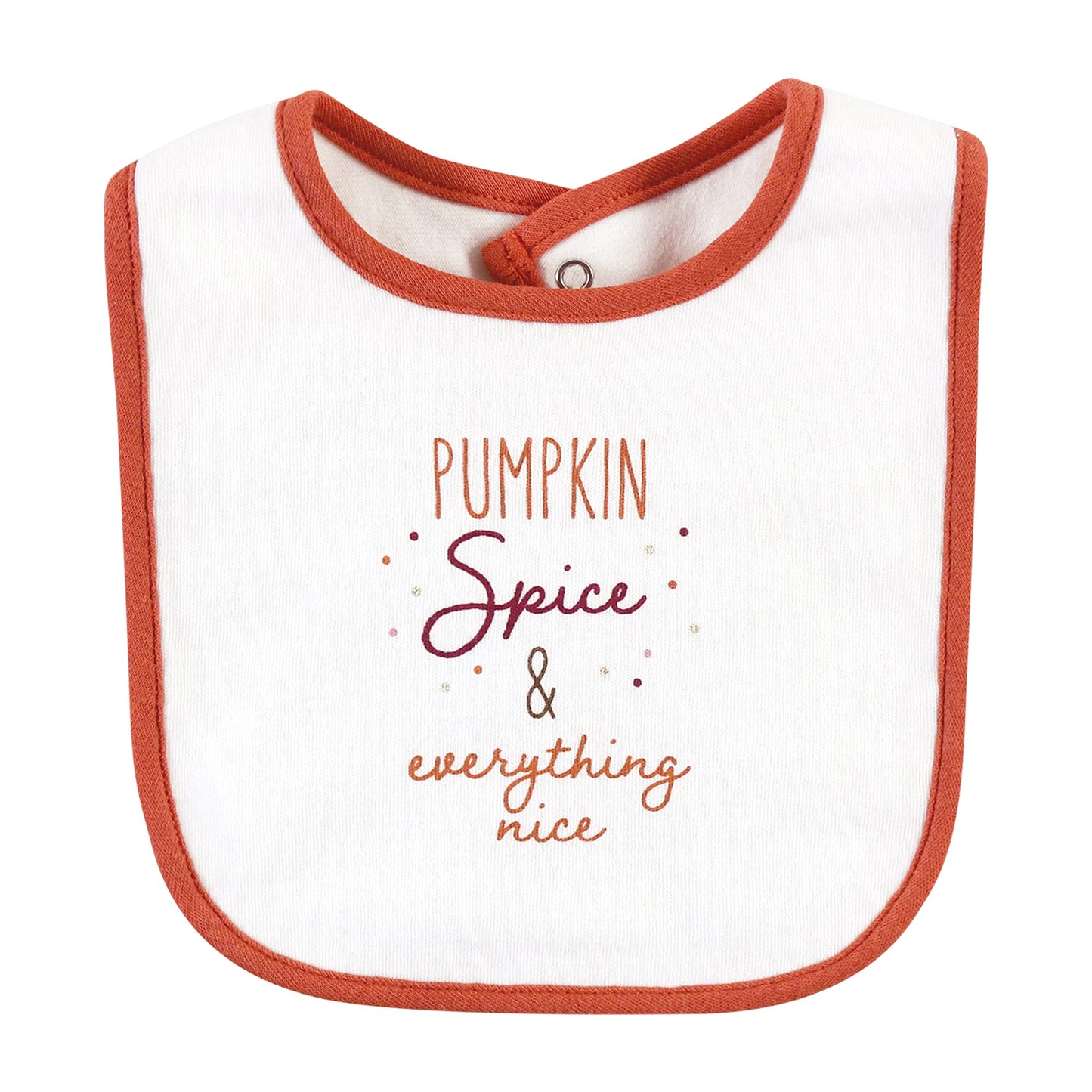 Hudson Baby Unisex Baby Cotton Bibs, Pumpkin Spice, One Size