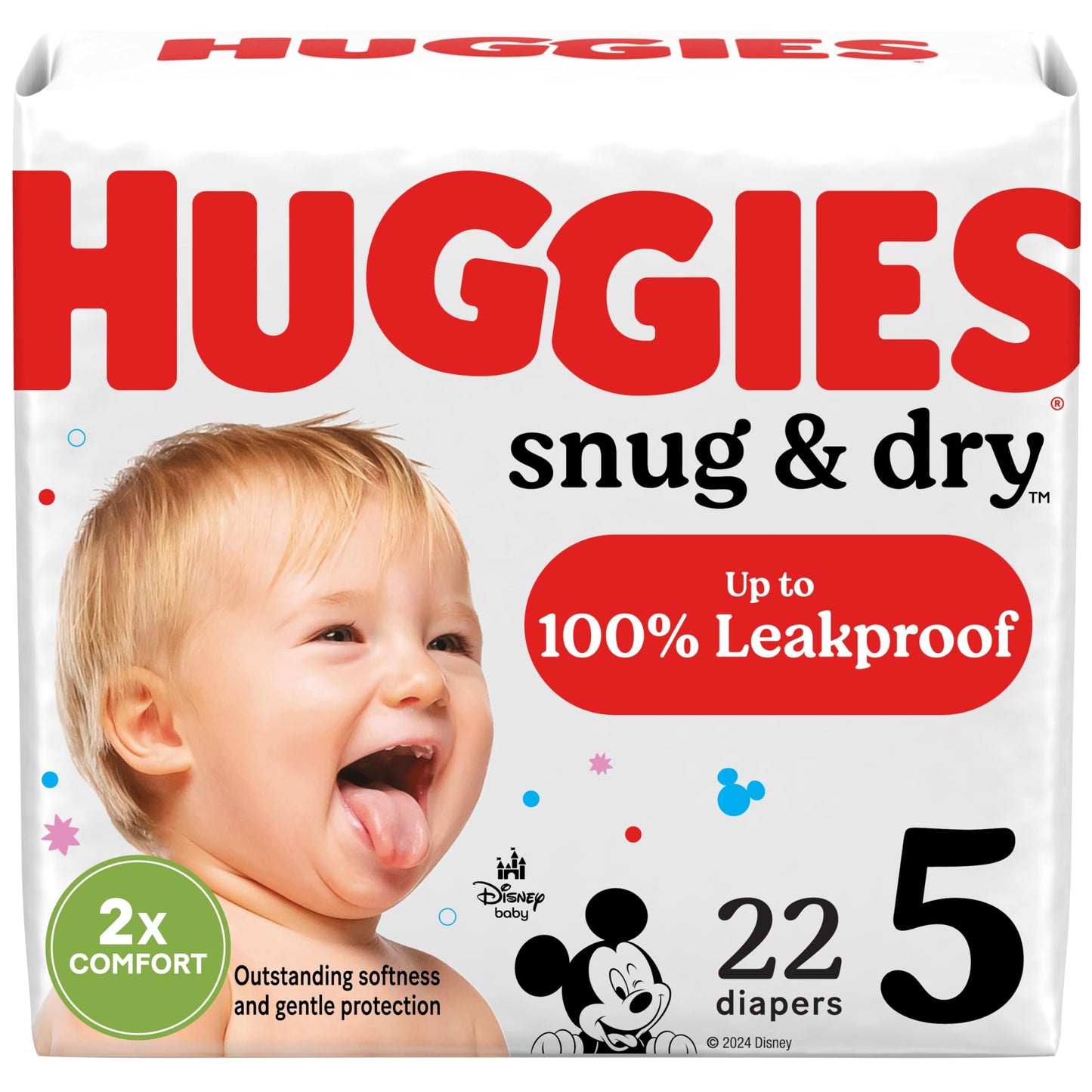 Huggies Size 5 Diapers, Snug & Dry Baby Diapers, Size 5 (27+ Lbs), 22 Count, Packaging May Vary
