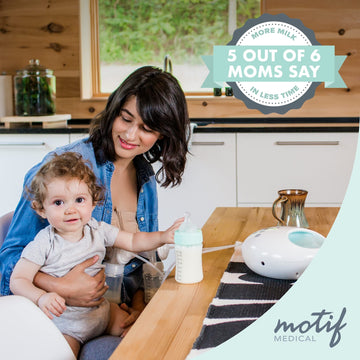 Motif Medical Luna With Battery Double Electric Breast Pump, Portable Breast Pump With Battery - Easy To Use, Quiet Motor, Built