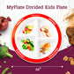 Choose Myplate Portion Plate For Kids, Toddlers - Kids Nutrition Plates With Dividers From Health Beet (Case Of 48 Plates) Engli