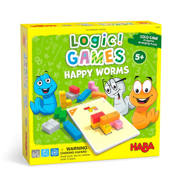 HABA Logic! Games: Happy Worms - Solo Brain Teaser Puzzling Game