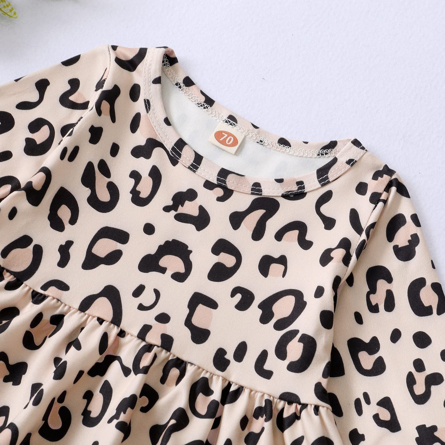 Xuanhao Infant Girl Clothes Cute Baby Girl Clothing Long Sleeve Leopard Tops Ripped Denim Jeans 2Pcs Baby Girl Fall Winter Cloth
