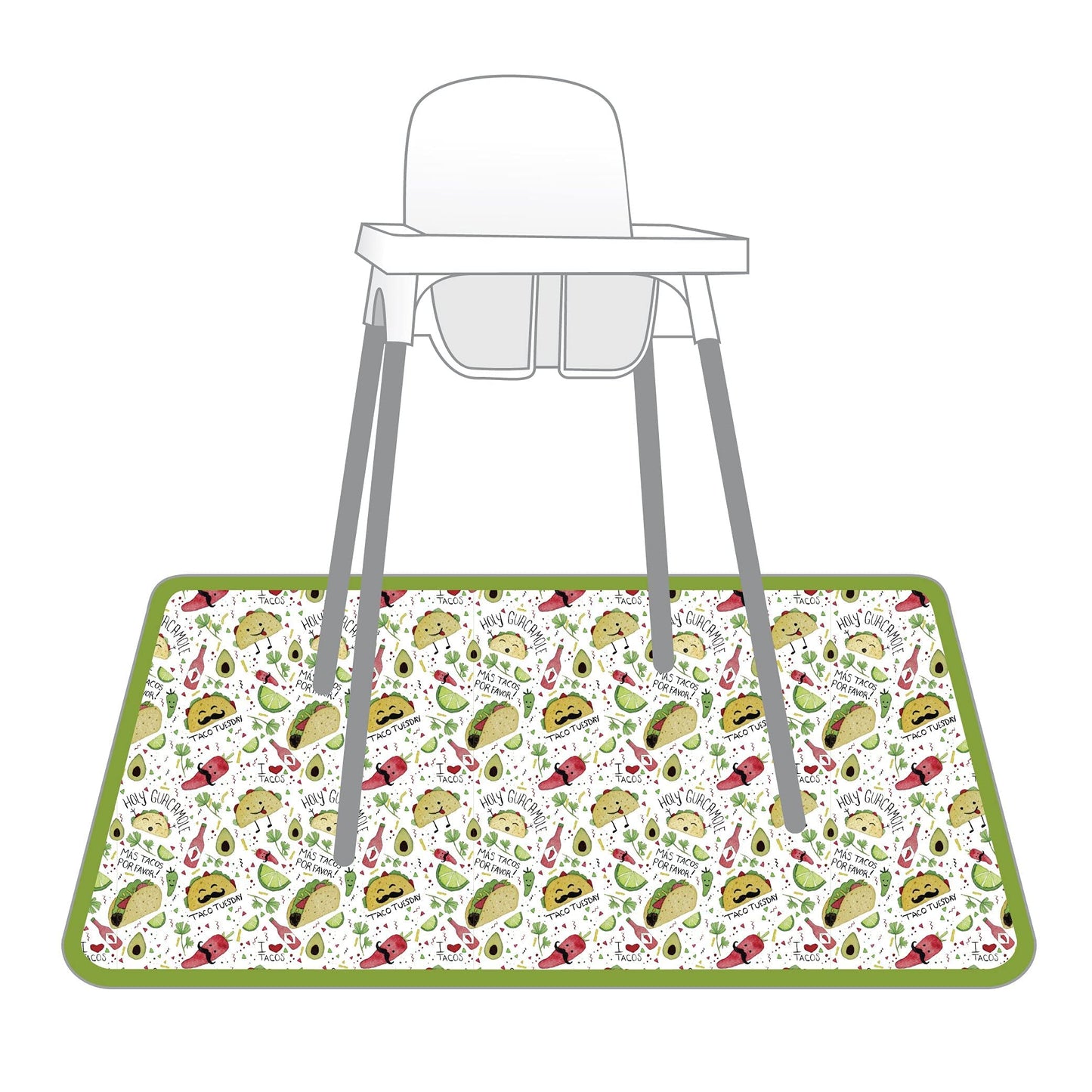 Bapronbaby Taco Party Splash Mat - Waterproof Catch-All For Under High Chairs, Floors, Tables, Playtime Or Arts & Crafts - Machi