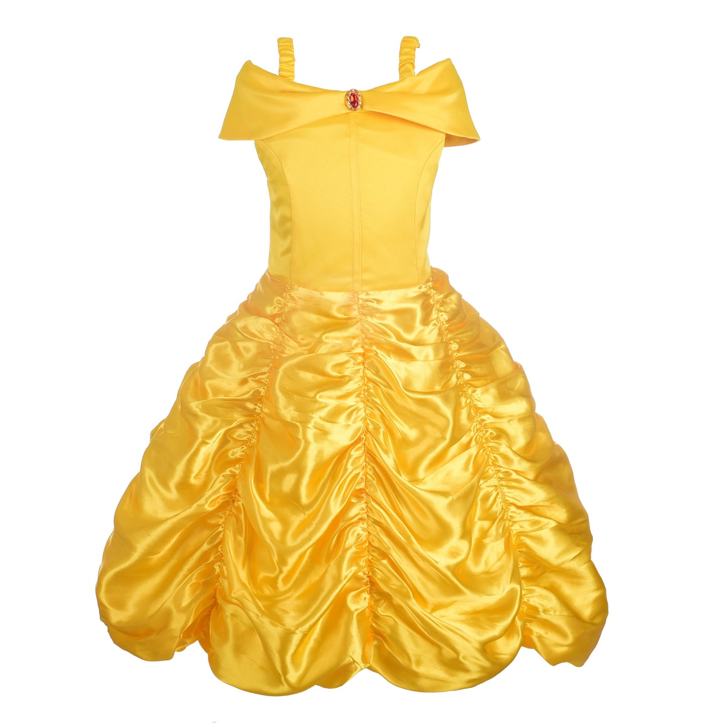 Dressy Daisy Girls' Princess Yellow Gold Ball Gown Birthday Party Fancy Dress Up Halloween Costume Size 5-6