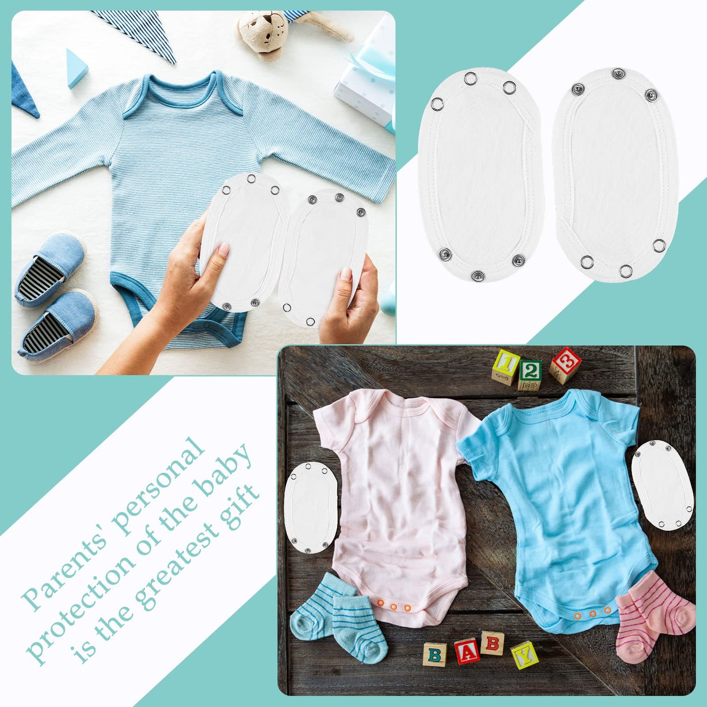 Bencailor 10 Pieces Bodysuit Extender For Baby Boys Girls Toddler Baby Bodysuit Extender(White)