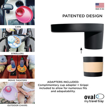 Travel Tray Oval Usa Made Extend Your Current Cup Holder To Hold A Cup Plus A Tray For Snacks, Toys And Accessories. Use In A Ca